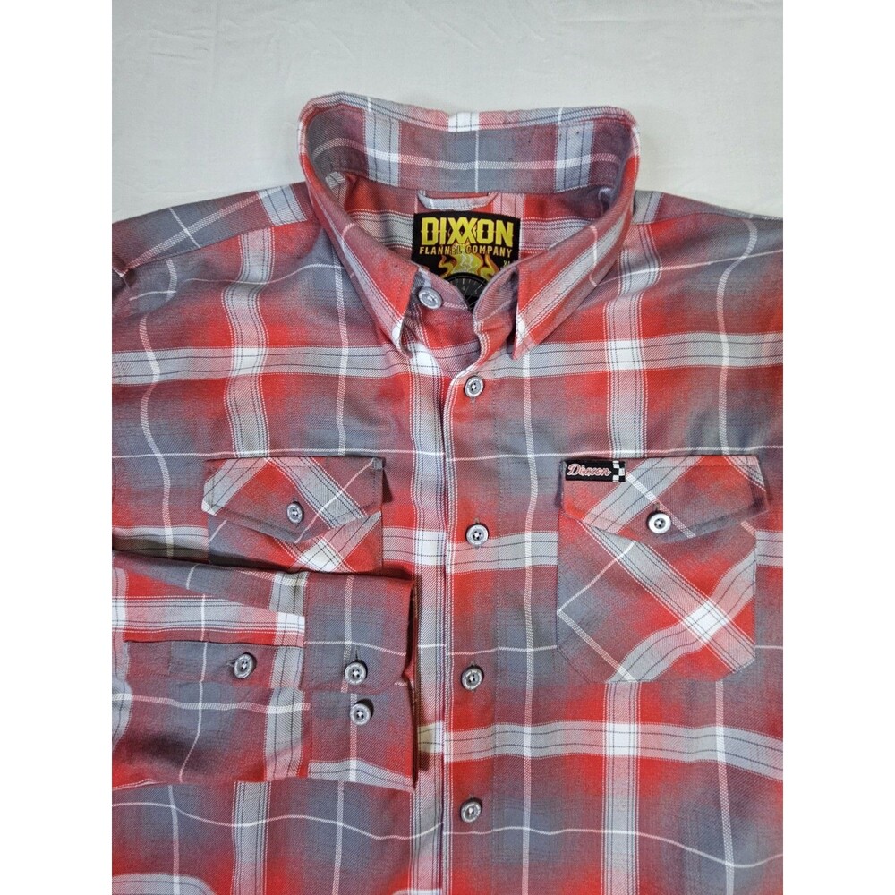 Dixxon Shirt Men's Size XL Red The RPM Flannel Co Button Down Long Sleeve